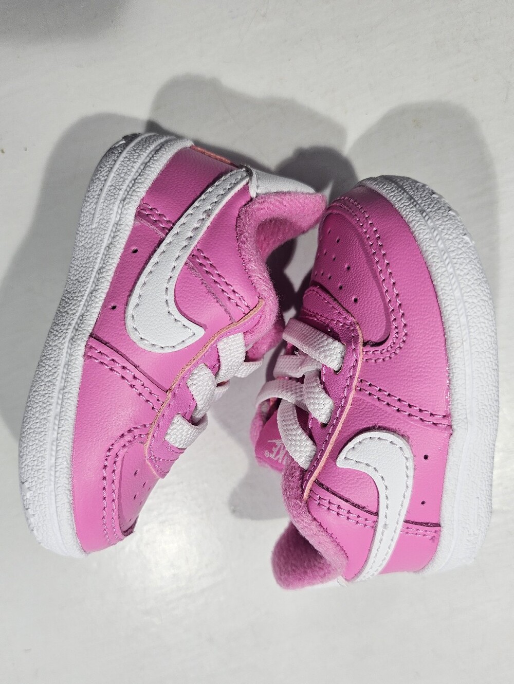 NIKE FORCE 1 CRIB SHOES PLAYFUL PINK/WHITE ROSE INFANT BAVY SIZE 1C - Picture 9 of 11